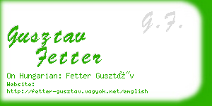 gusztav fetter business card